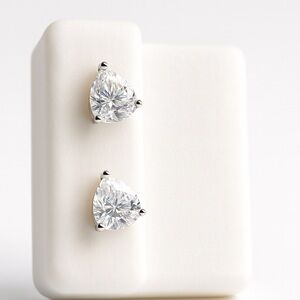 Dazzling Silver Triangle Stud Earrings